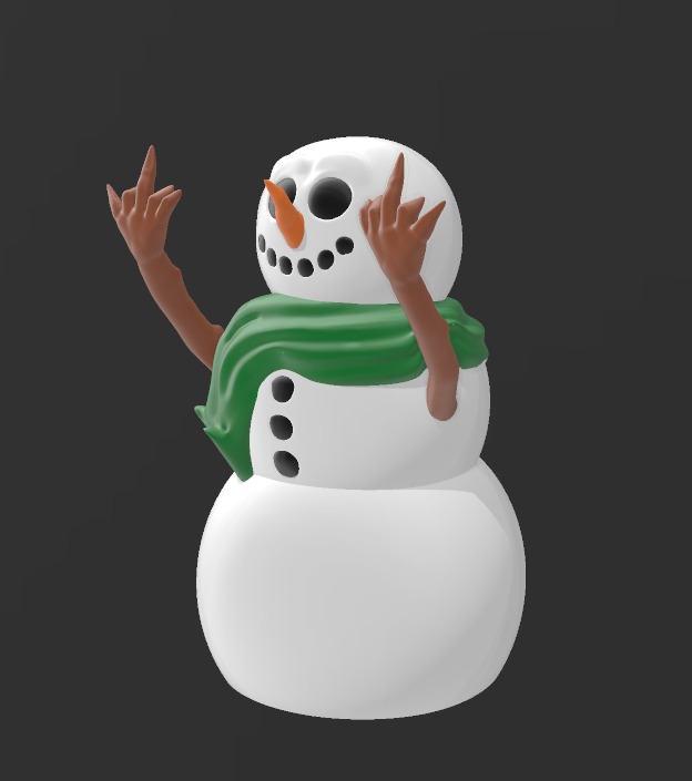 Rude snowman 3D print model_1