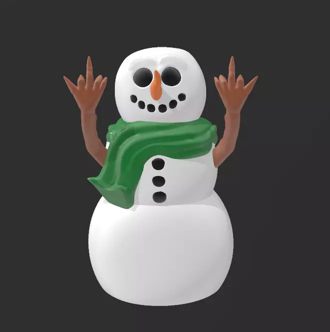 Rude snowman 3D print model_0