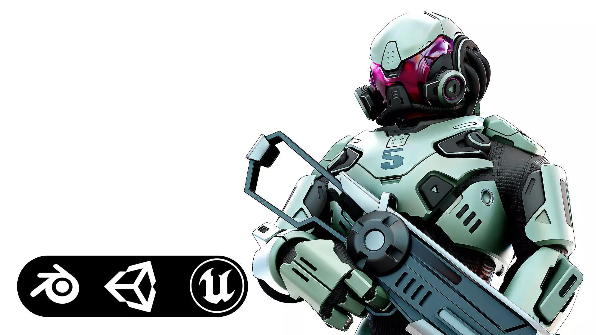 CYBORG SOLDIER RX-25 Rigged for Unreal Engine - Unity - MIXAMO 3D model