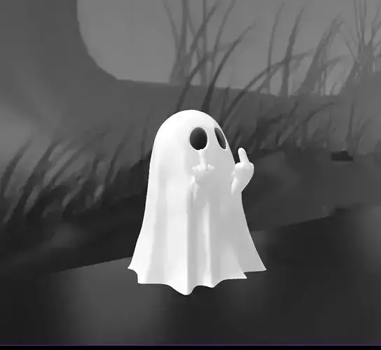 Rude middle finger ghost