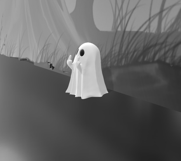 Rude middle finger ghost 3D print model_6