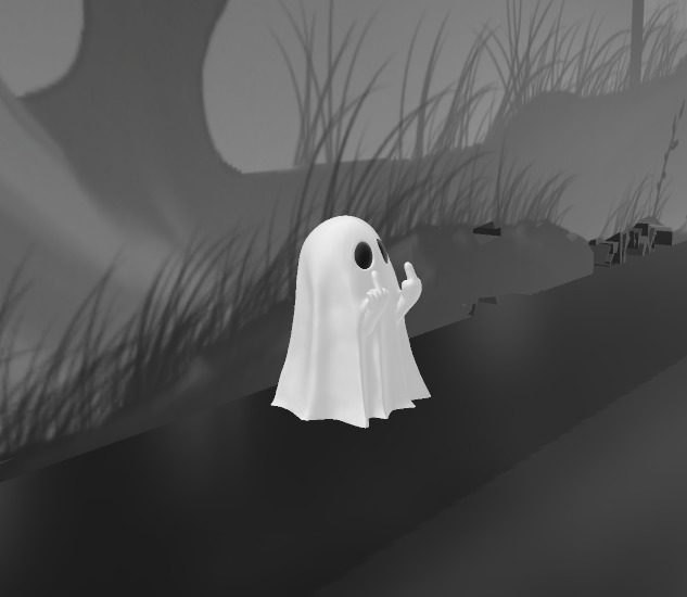 Rude middle finger ghost 3D print model_5