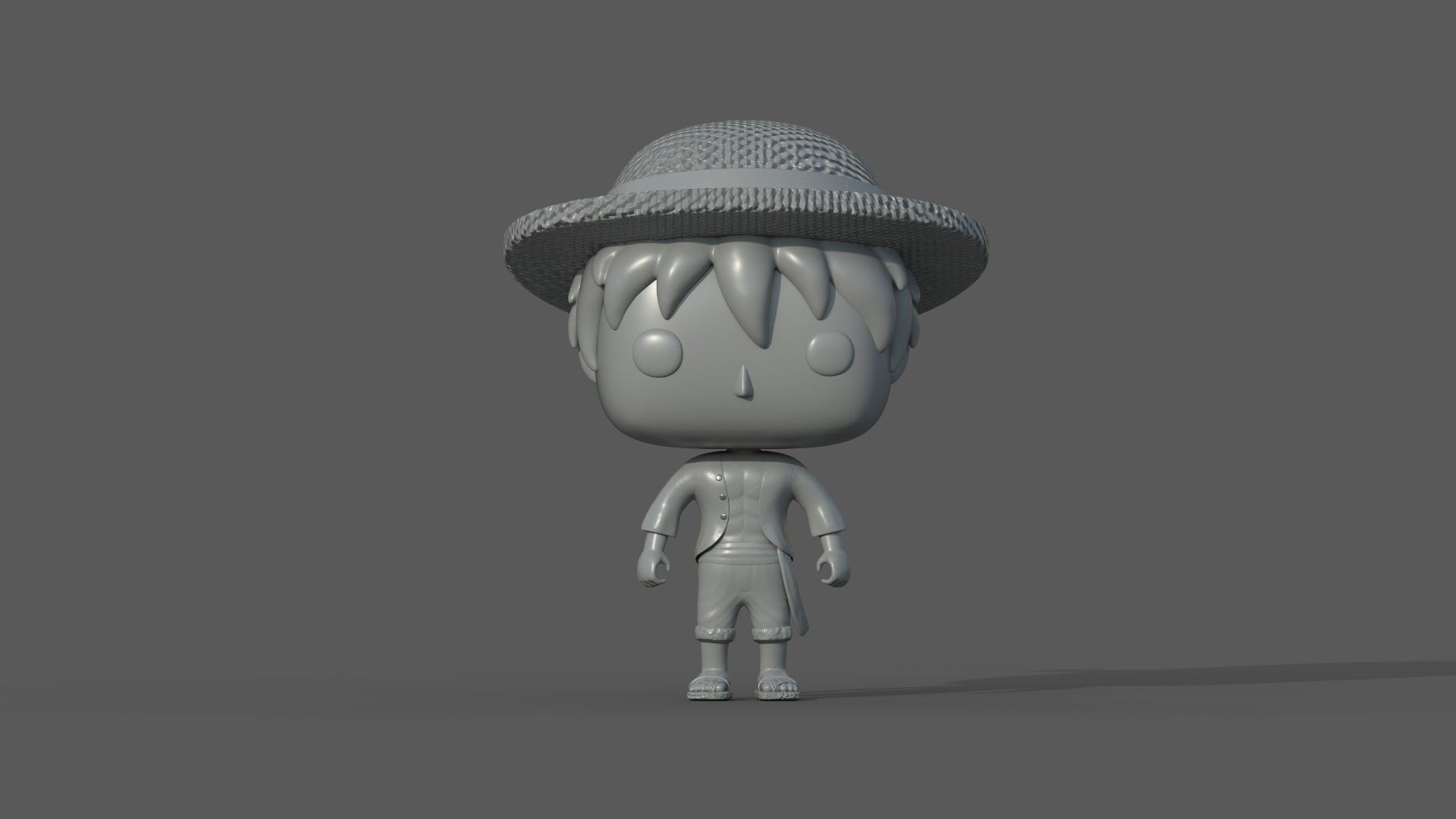 Monkey D Luffy Funko Pop Style 3D model_1