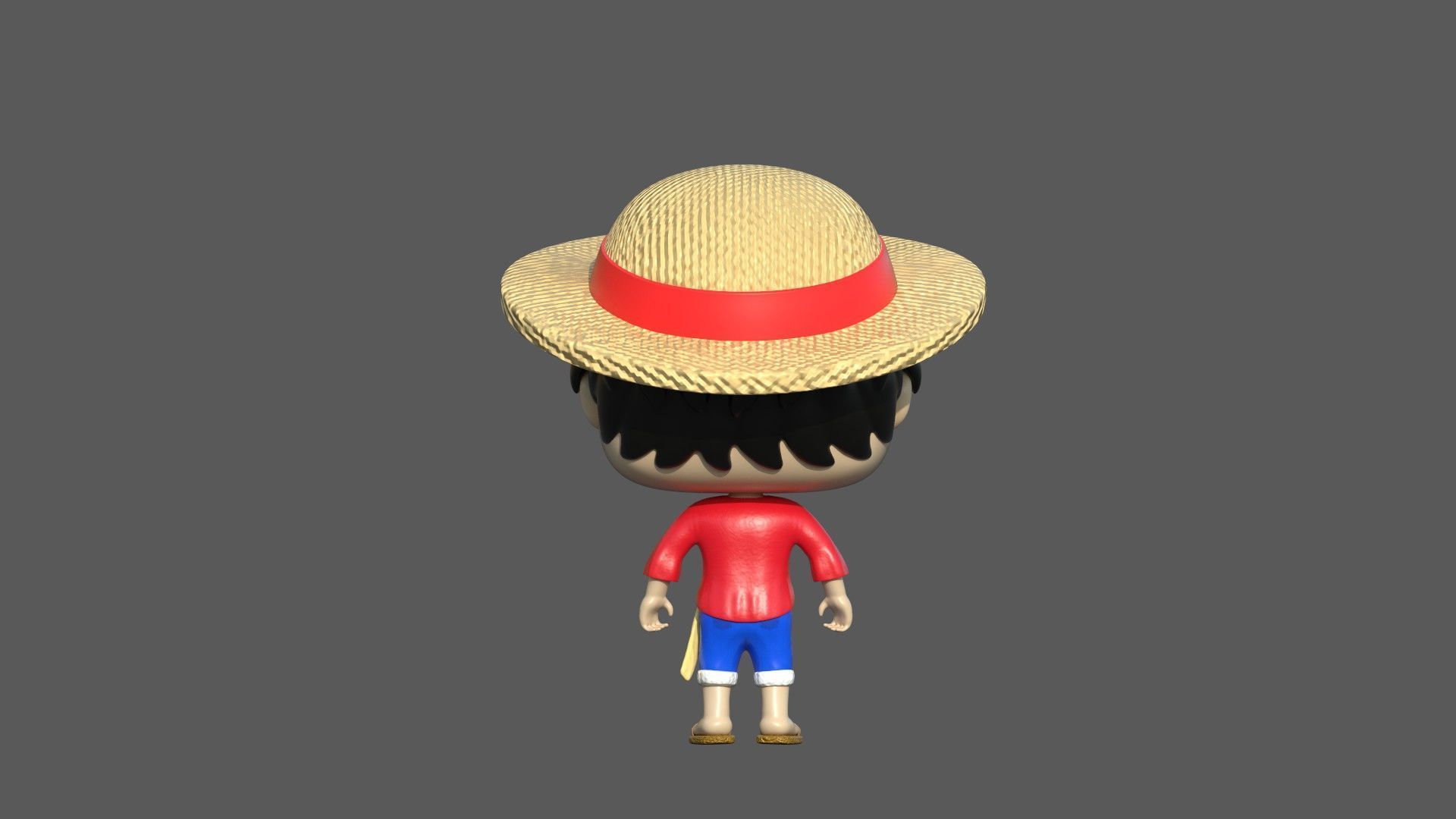 Monkey D Luffy Funko Pop Style 3D model_2