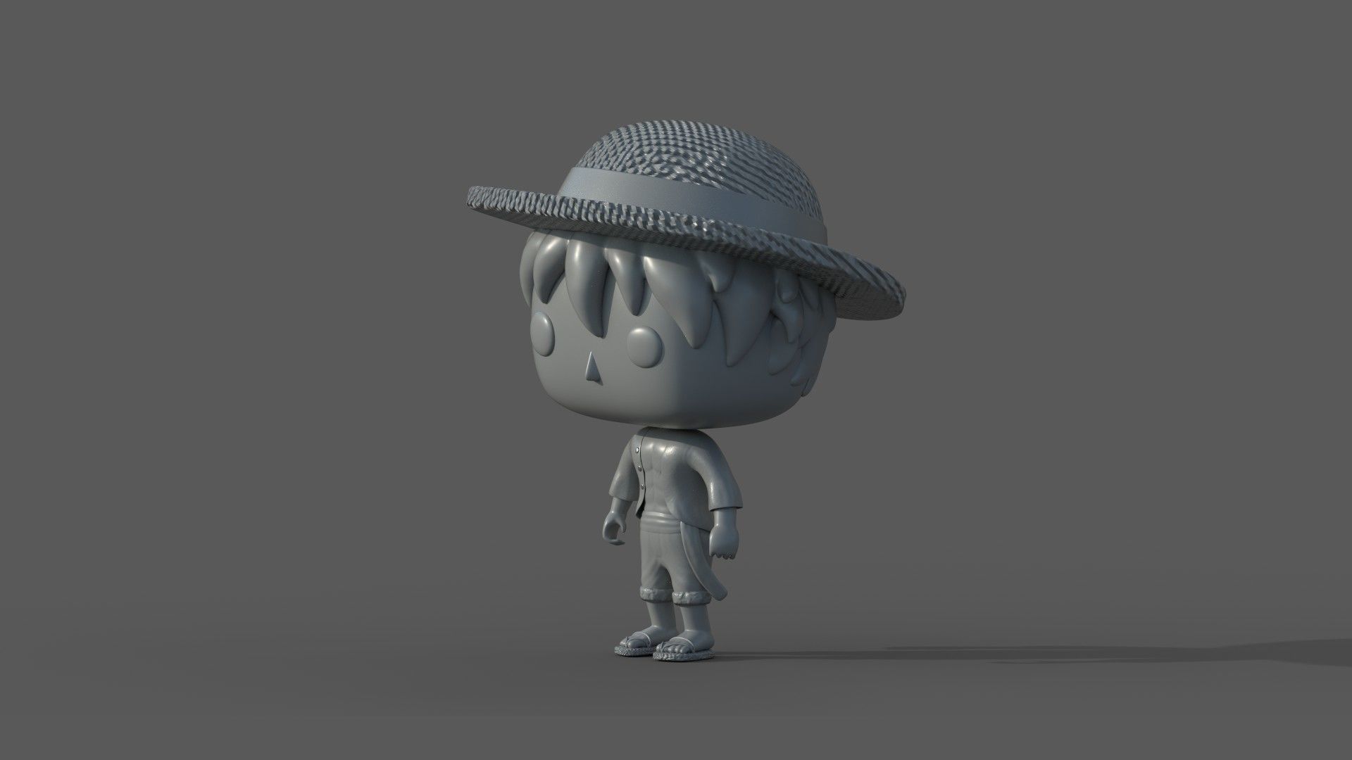 Monkey D Luffy Funko Pop Style 3D model_5