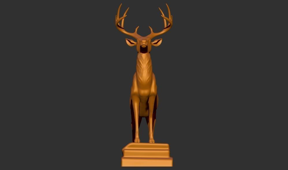 Vintage Deer Statue 3d printable model 3D print model 3D print model_2