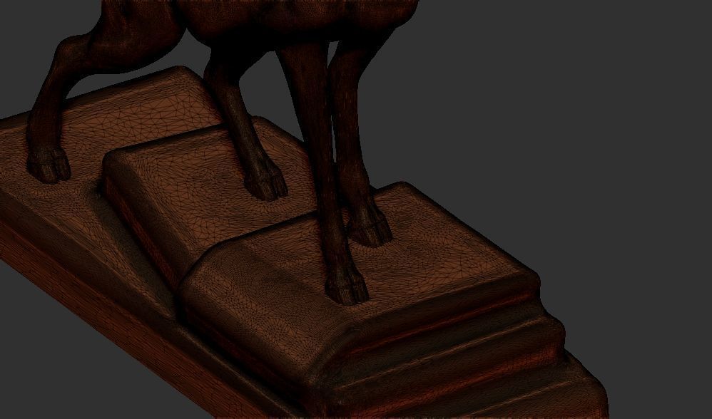 Vintage Deer Statue 3d printable model 3D print model 3D print model_10