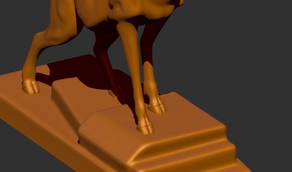 Vintage Deer Statue 3d printable model 3D print model 3D print model_4