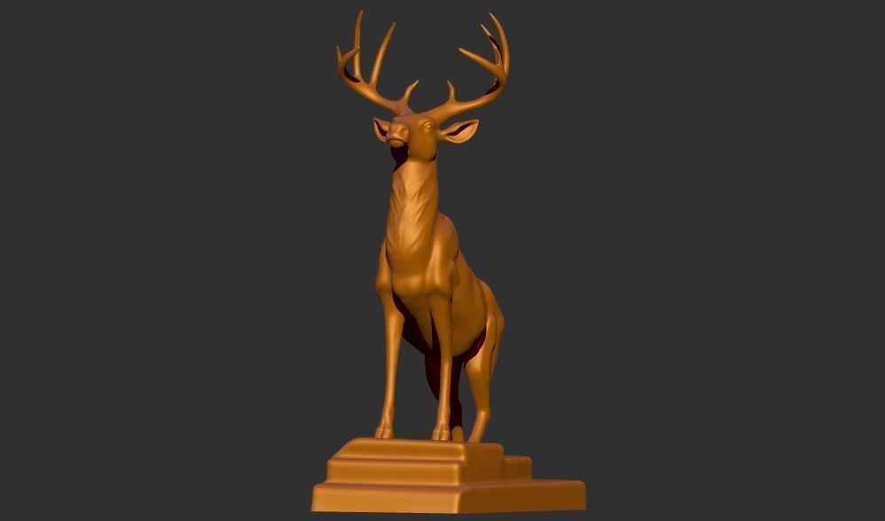 Vintage Deer Statue 3d printable model 3D print model 3D print model_3