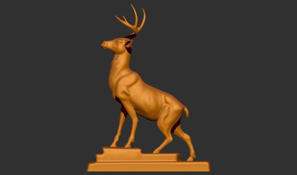 Vintage Deer Statue 3d printable model 3D print model 3D print model_1