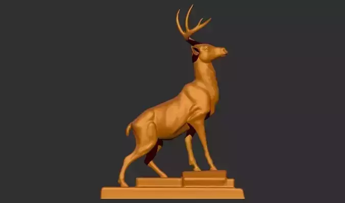 Vintage Deer Statue 3d printable model 3D print model 3D print model