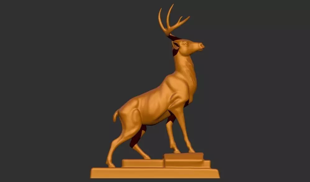Vintage Deer Statue 3d printable model 3D print model 3D print model_0