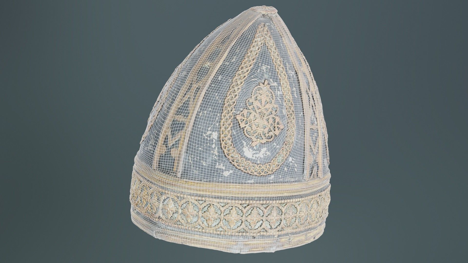 Pointy Decorated Hat Low-poly 3D model_9