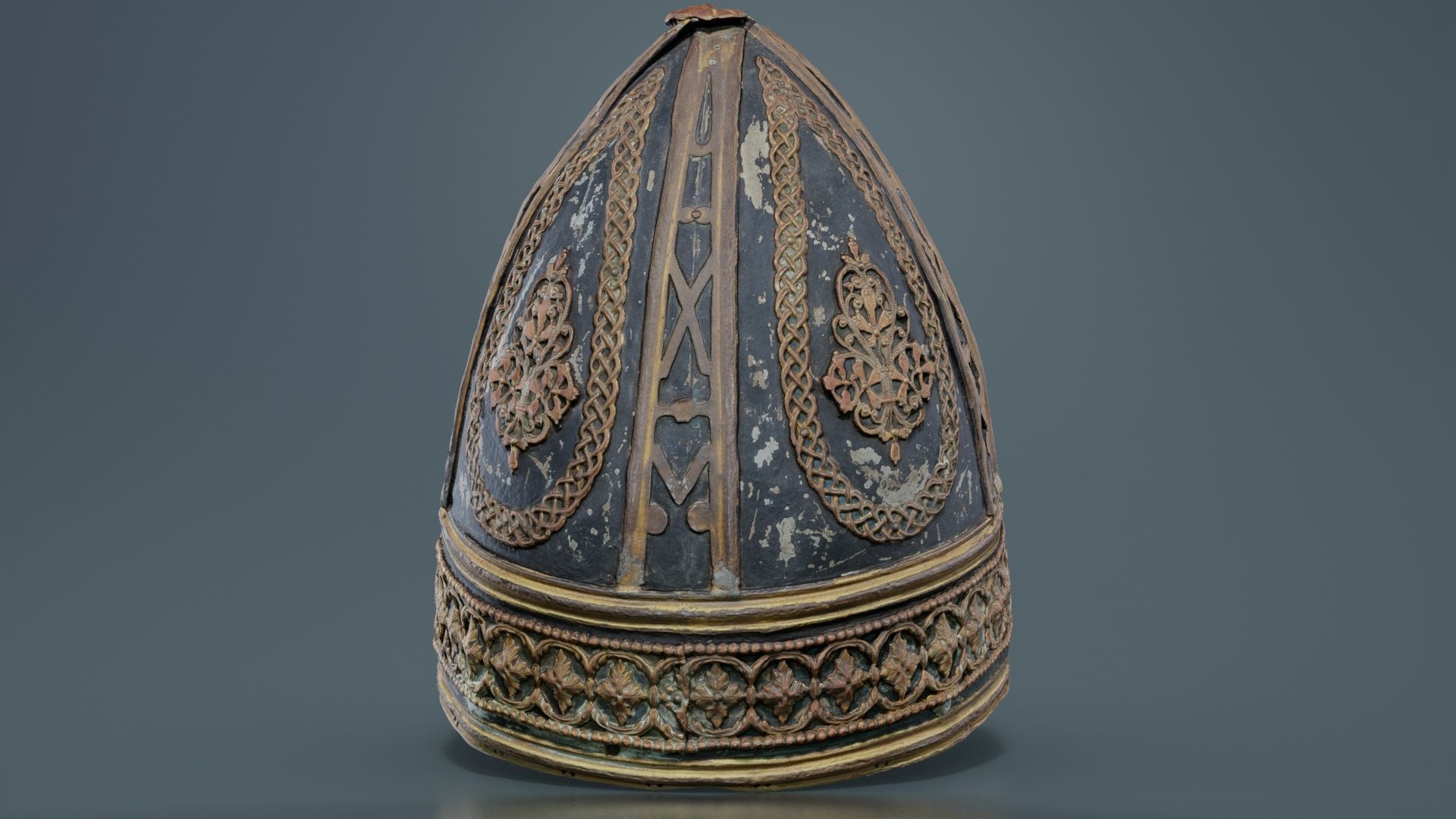 Pointy Decorated Hat Low-poly 3D model_7