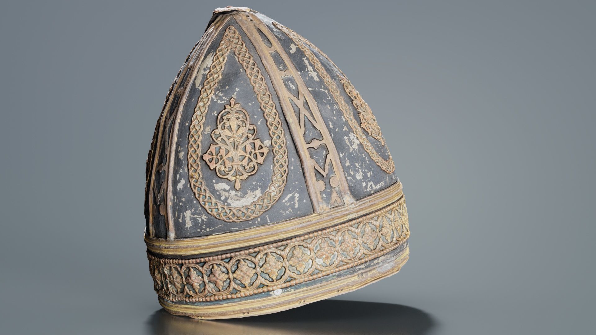 Pointy Decorated Hat Low-poly 3D model_1