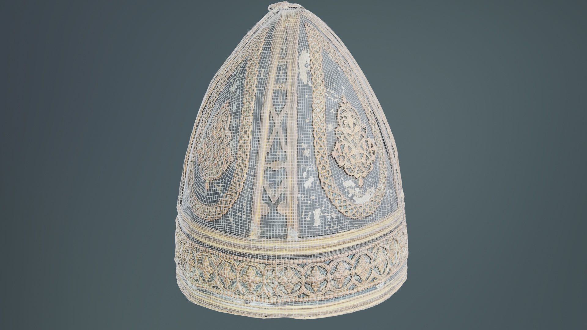 Pointy Decorated Hat Low-poly 3D model_10