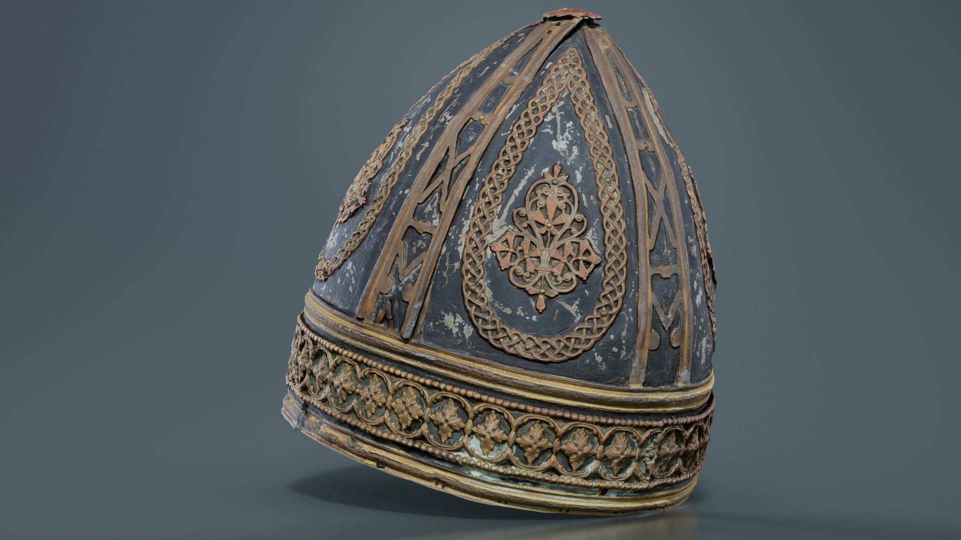 Pointy Decorated Hat Low-poly 3D model_8