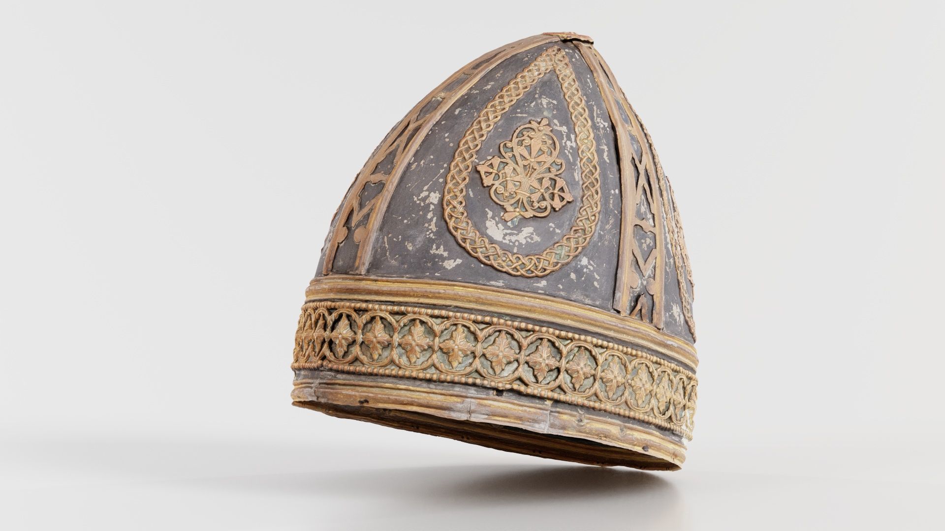 Pointy Decorated Hat Low-poly 3D model_3