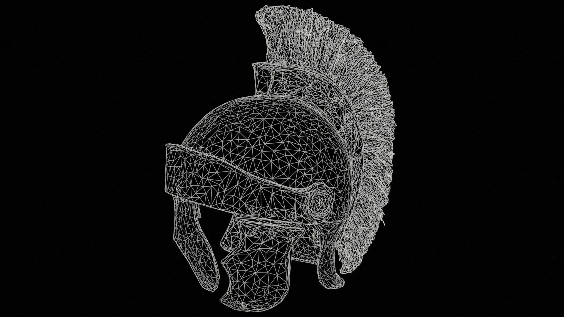 Roman Helmet Low-poly 3D model_11
