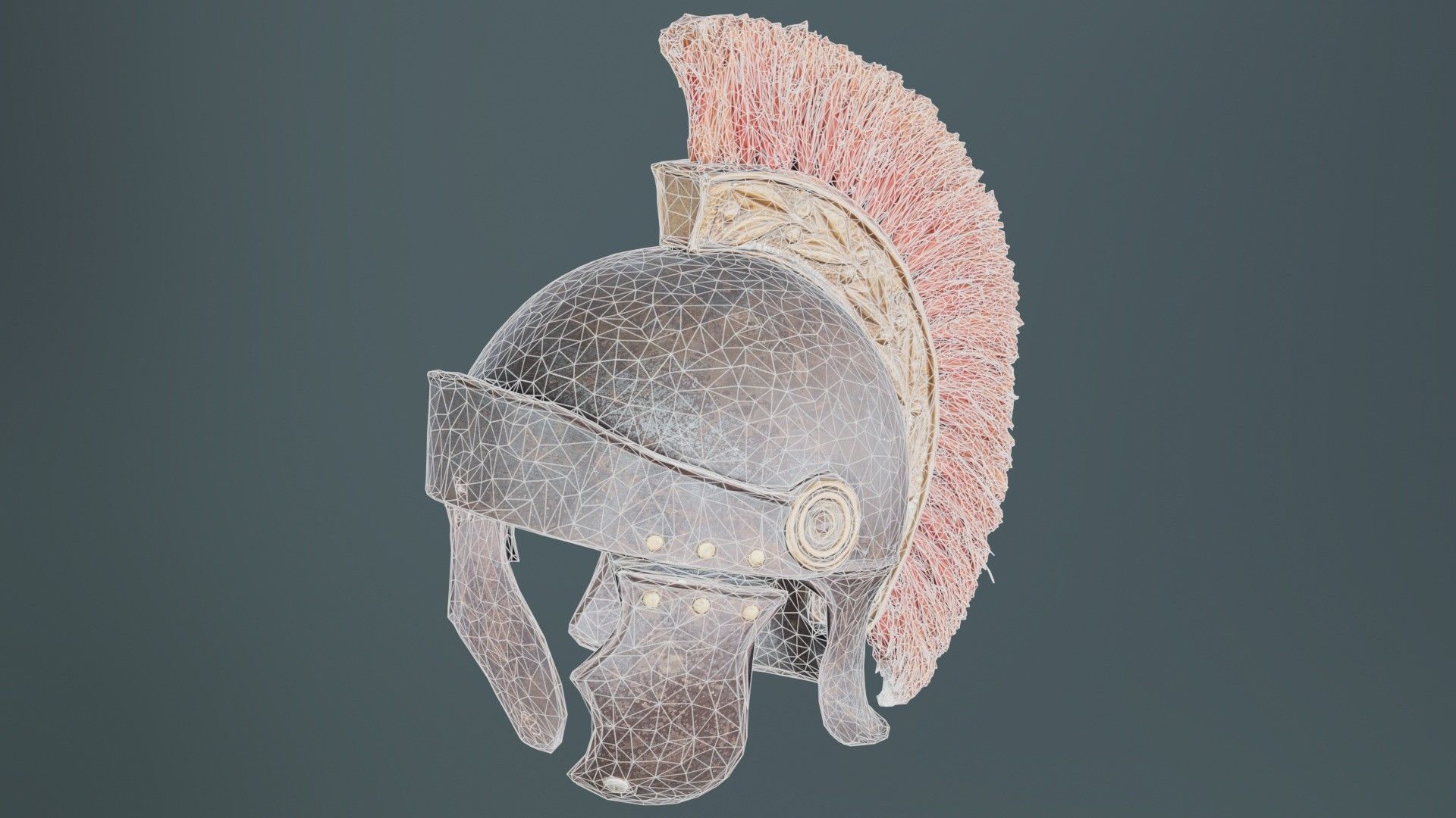 Roman Helmet Low-poly 3D model_9