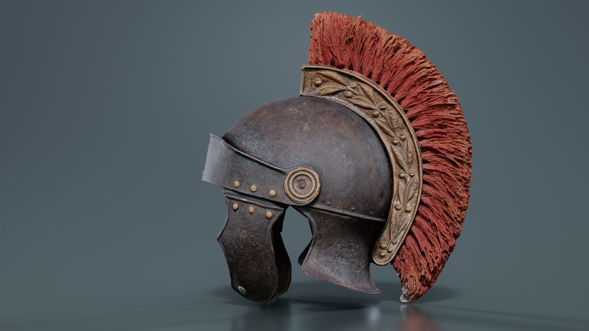 Roman Helmet Low-poly 3D model_2