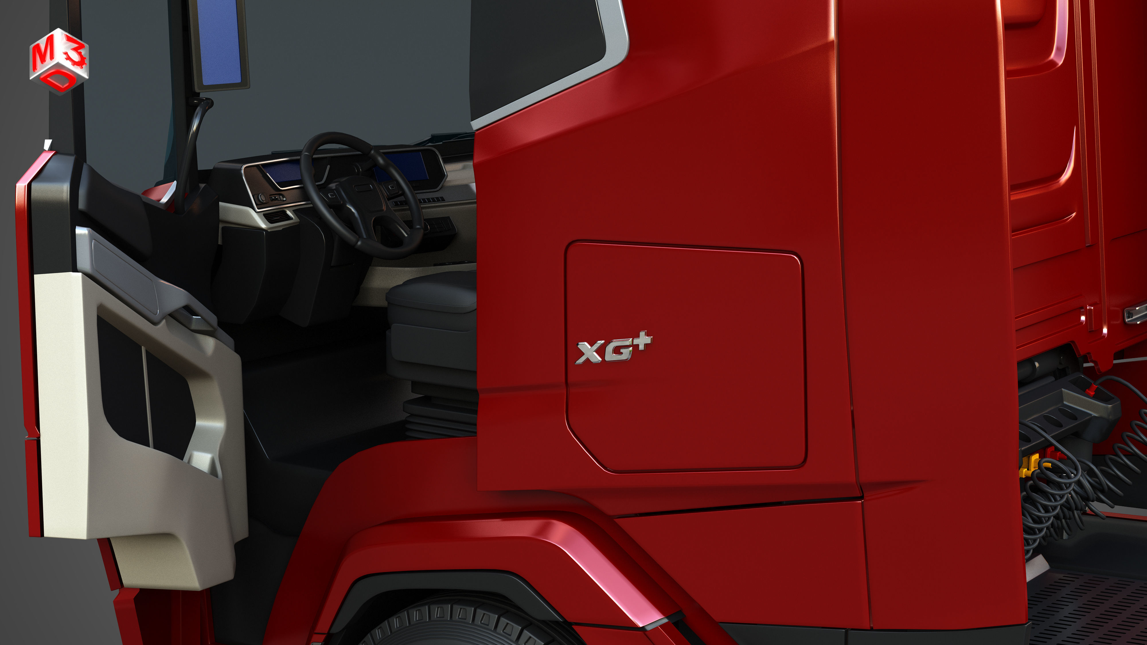 XG 530 Truck with 3-Axle Container Trailer 3D model_18