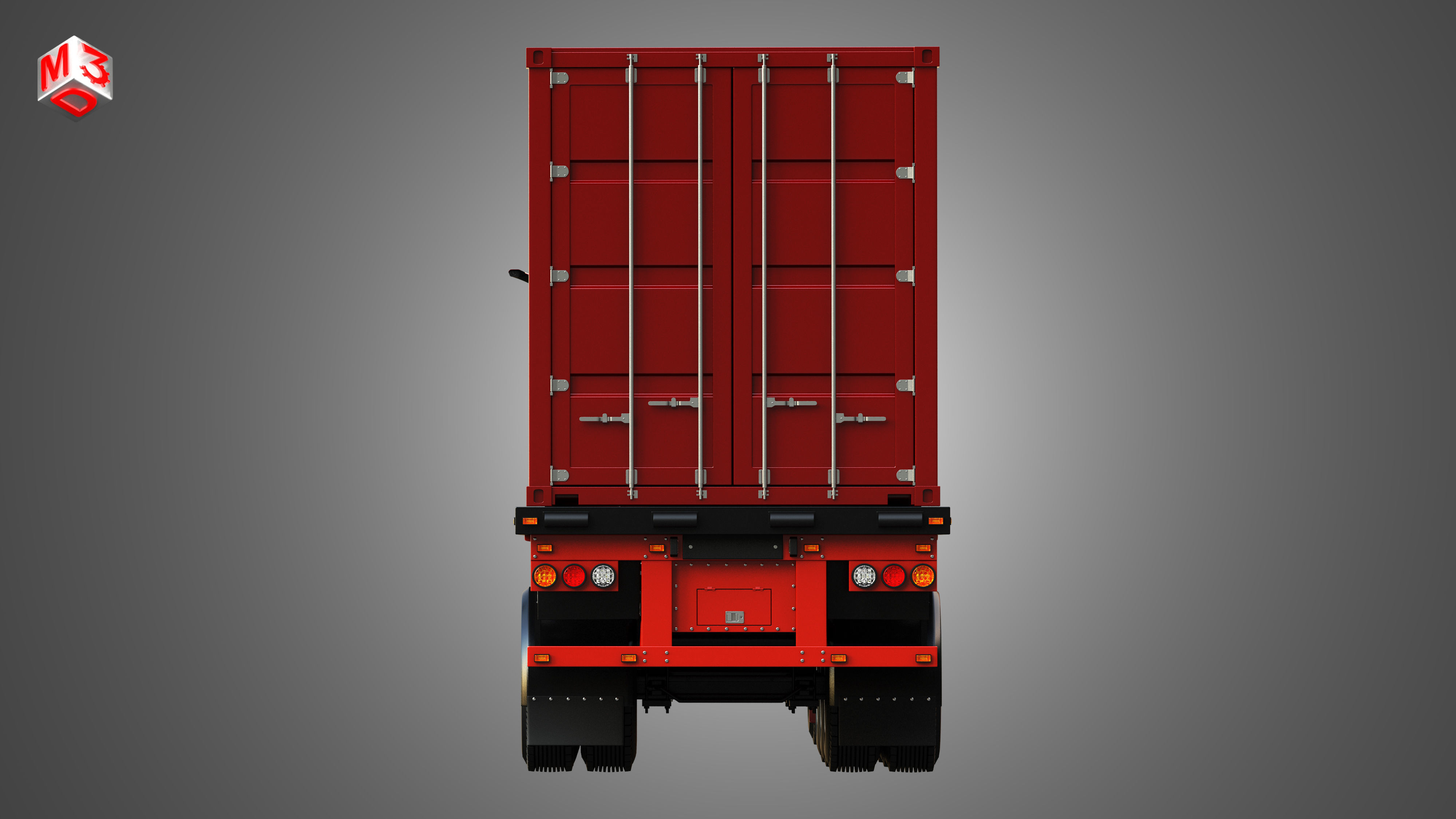 XG 530 Truck with 3-Axle Container Trailer 3D model_11