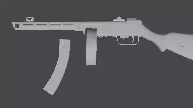 PPSh41 Model Only With Drum and Standard Size Magazine