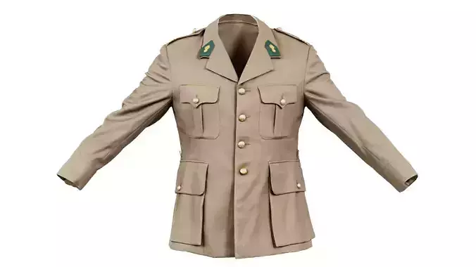 Army Jacket Low-poly 3D model