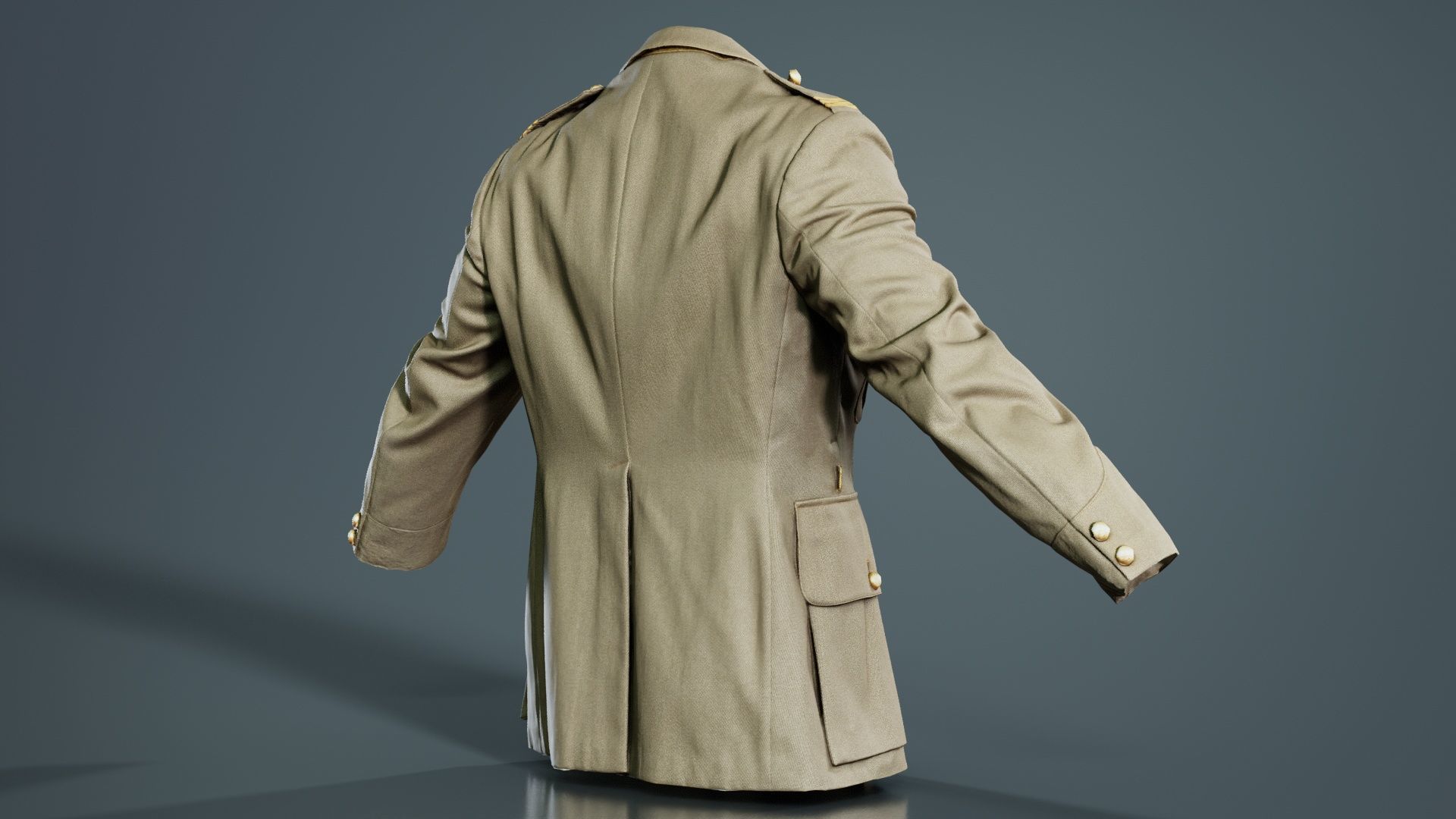 Army Jacket Low-poly 3D model_2