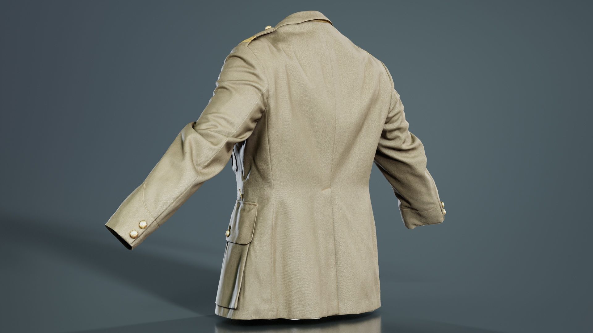 Army Jacket Low-poly 3D model_3