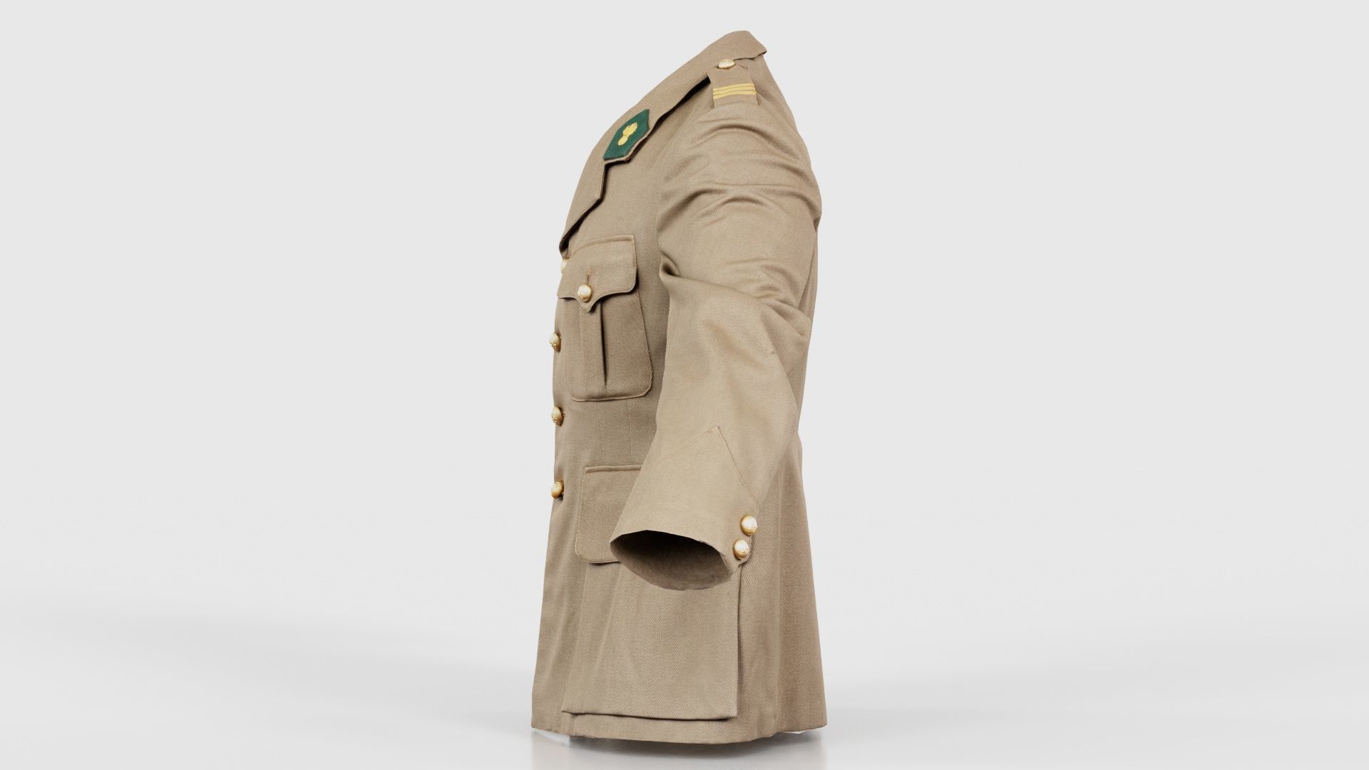 Army Jacket Low-poly 3D model_24