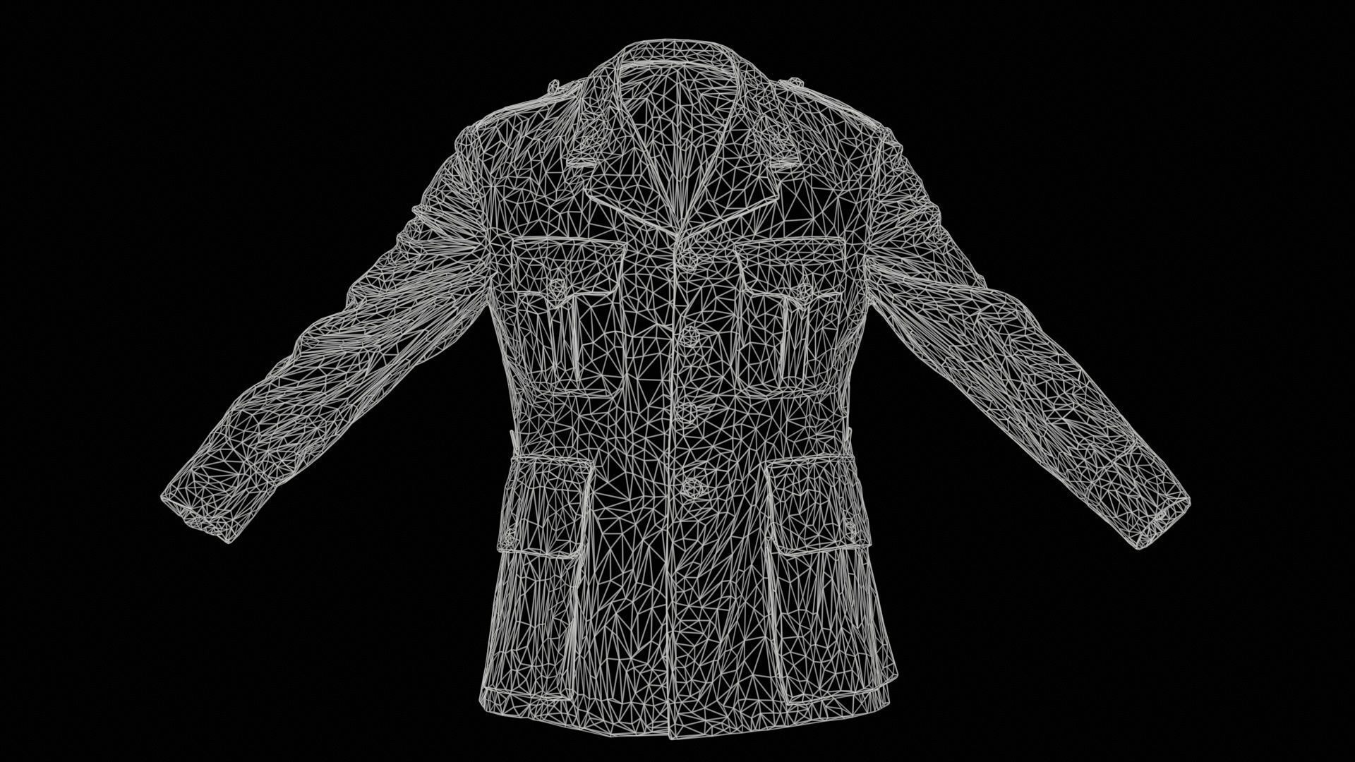 Army Jacket Low-poly 3D model_11