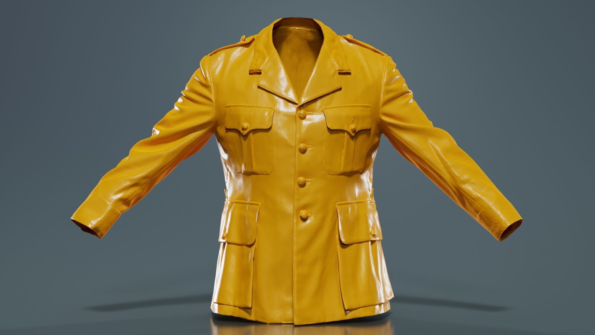 Army Jacket Low-poly 3D model_12