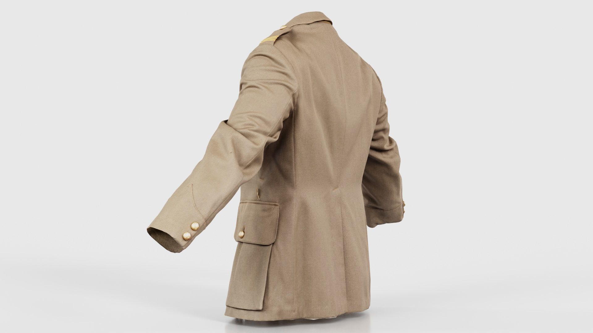 Army Jacket Low-poly 3D model_23