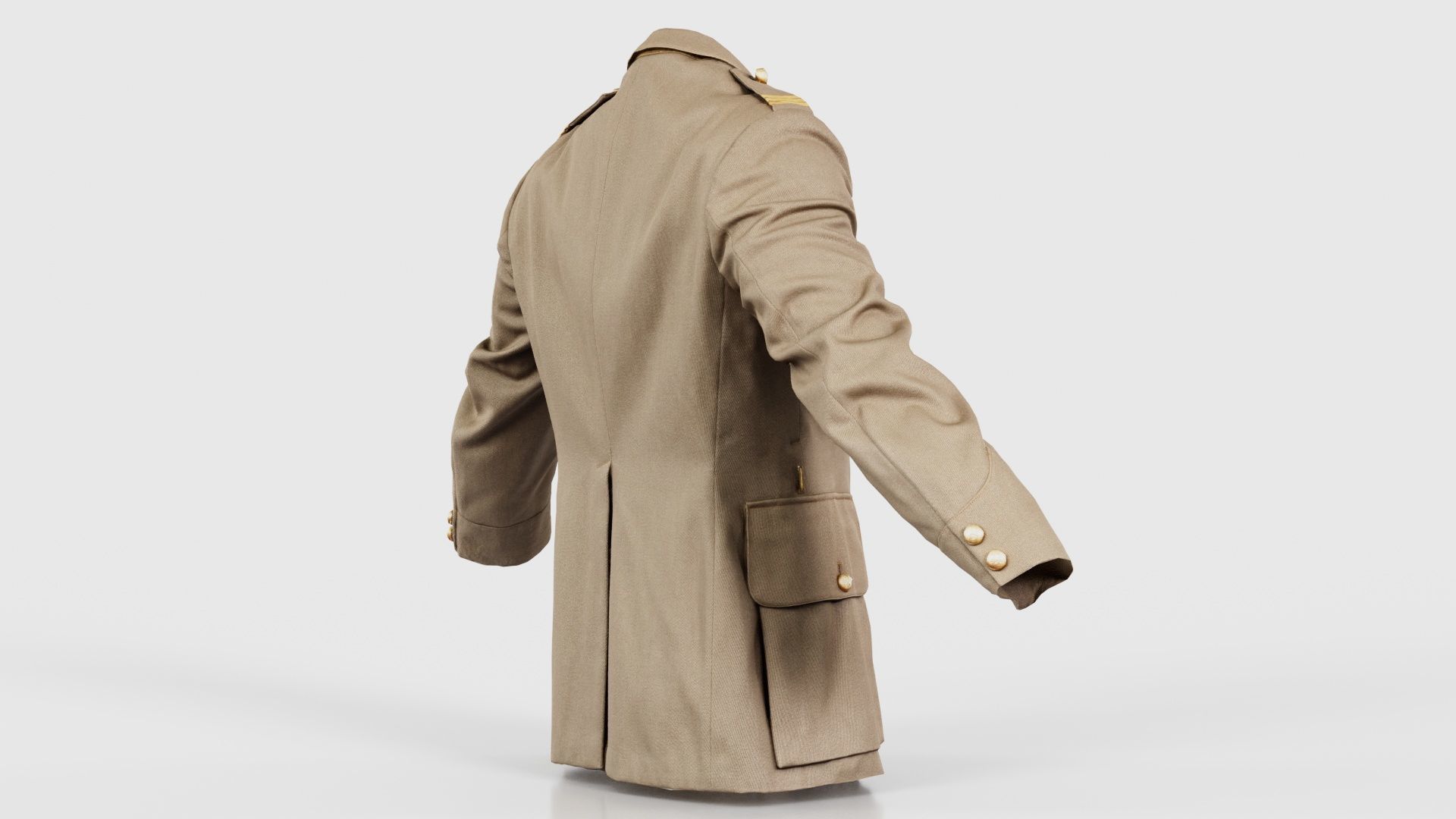 Army Jacket Low-poly 3D model_19