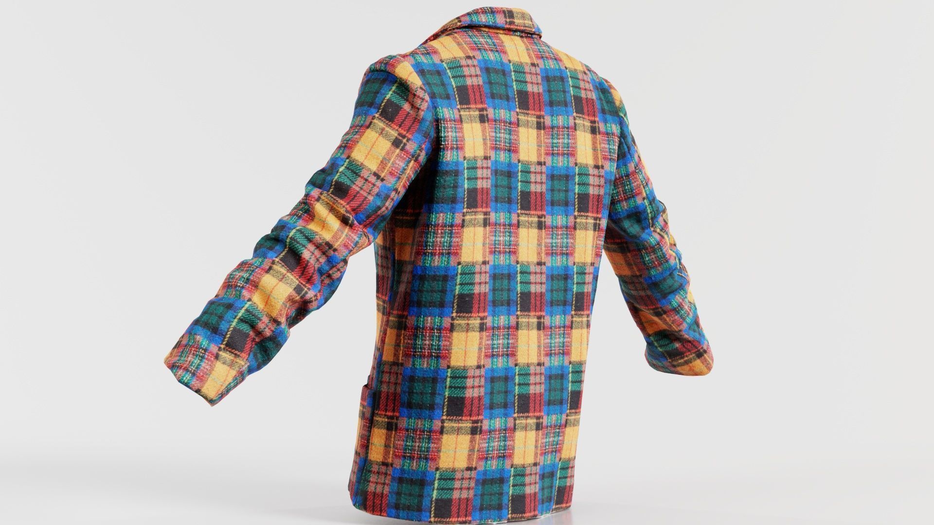 Clown Jacket Closed Low-poly 3D model_7