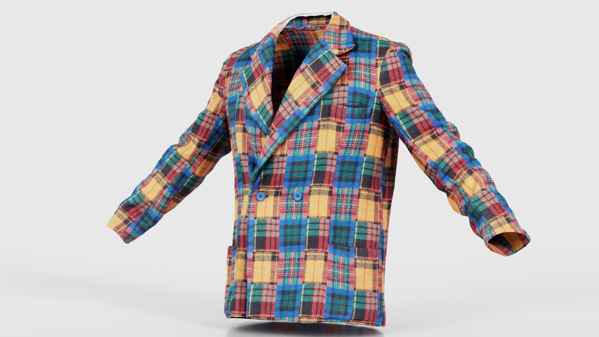 Clown Jacket Closed Low-poly 3D model_26