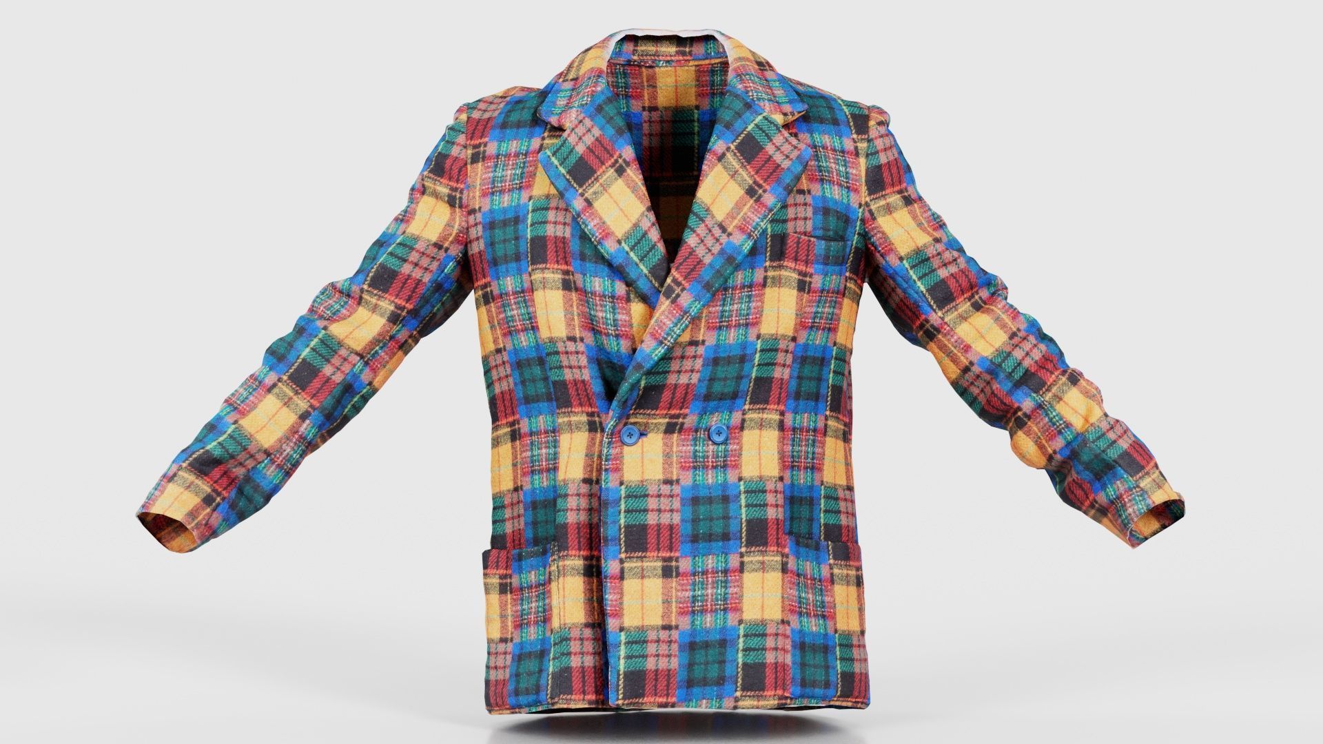 Clown Jacket Closed Low-poly 3D model_15