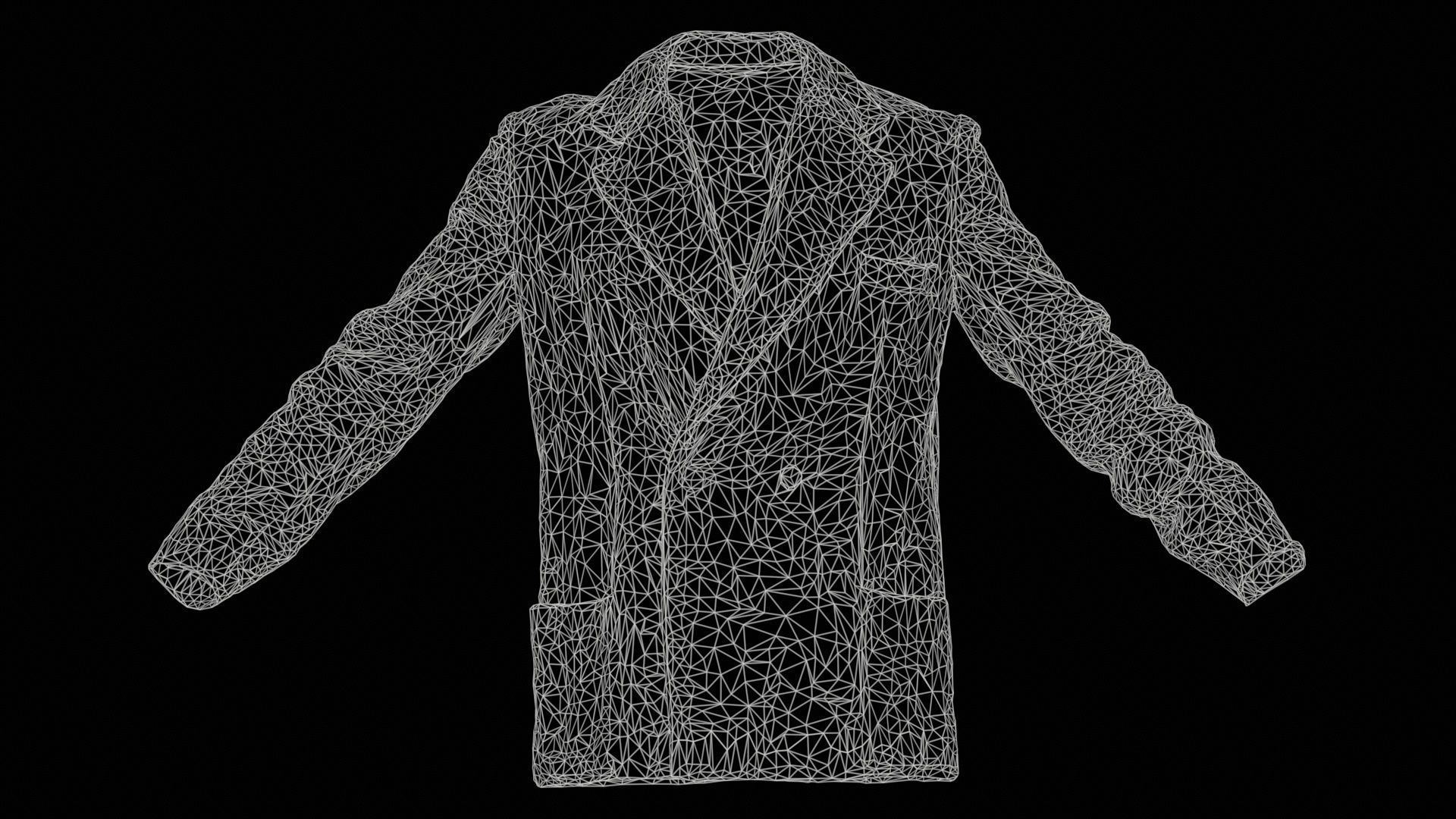 Clown Jacket Closed Low-poly 3D model_11