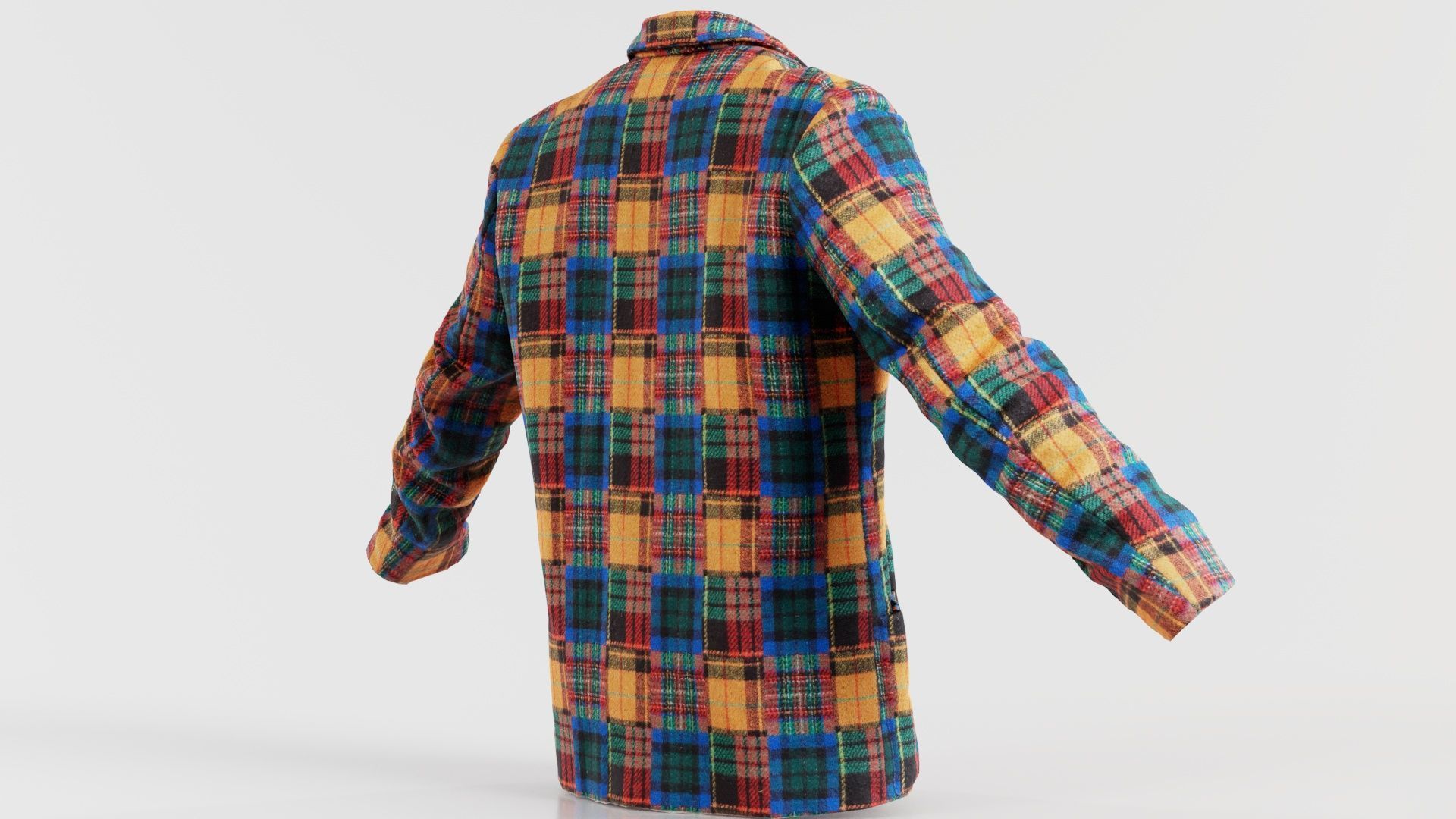 Clown Jacket Closed Low-poly 3D model_3