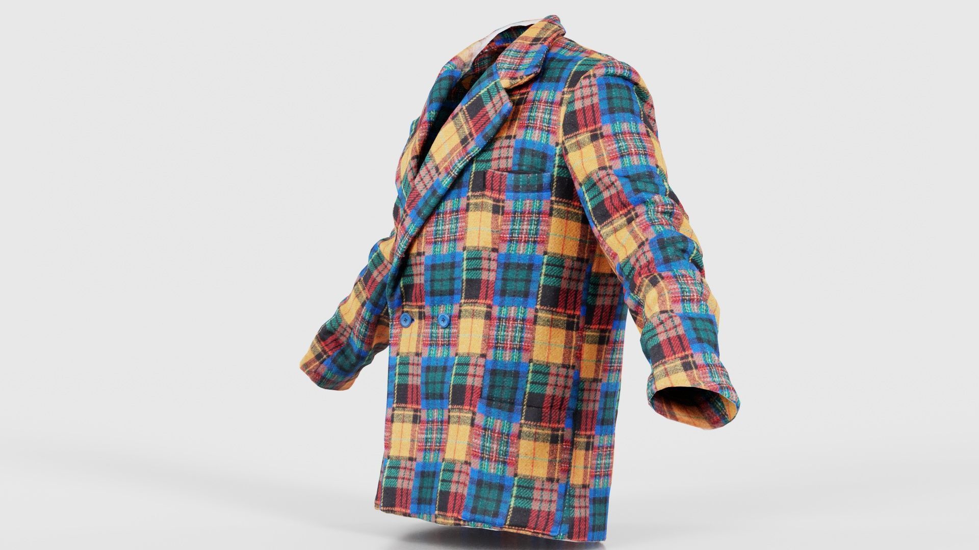 Clown Jacket Closed Low-poly 3D model_25