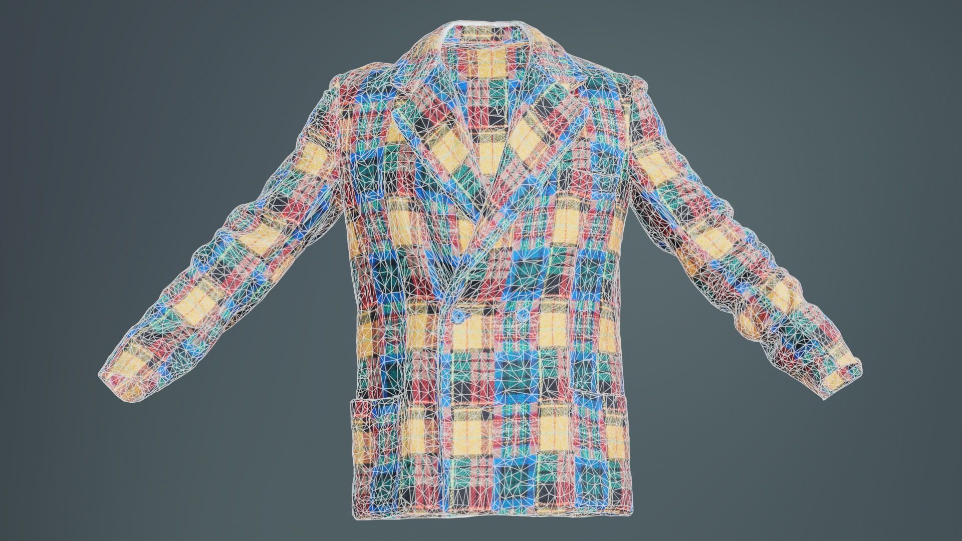 Clown Jacket Closed Low-poly 3D model_9