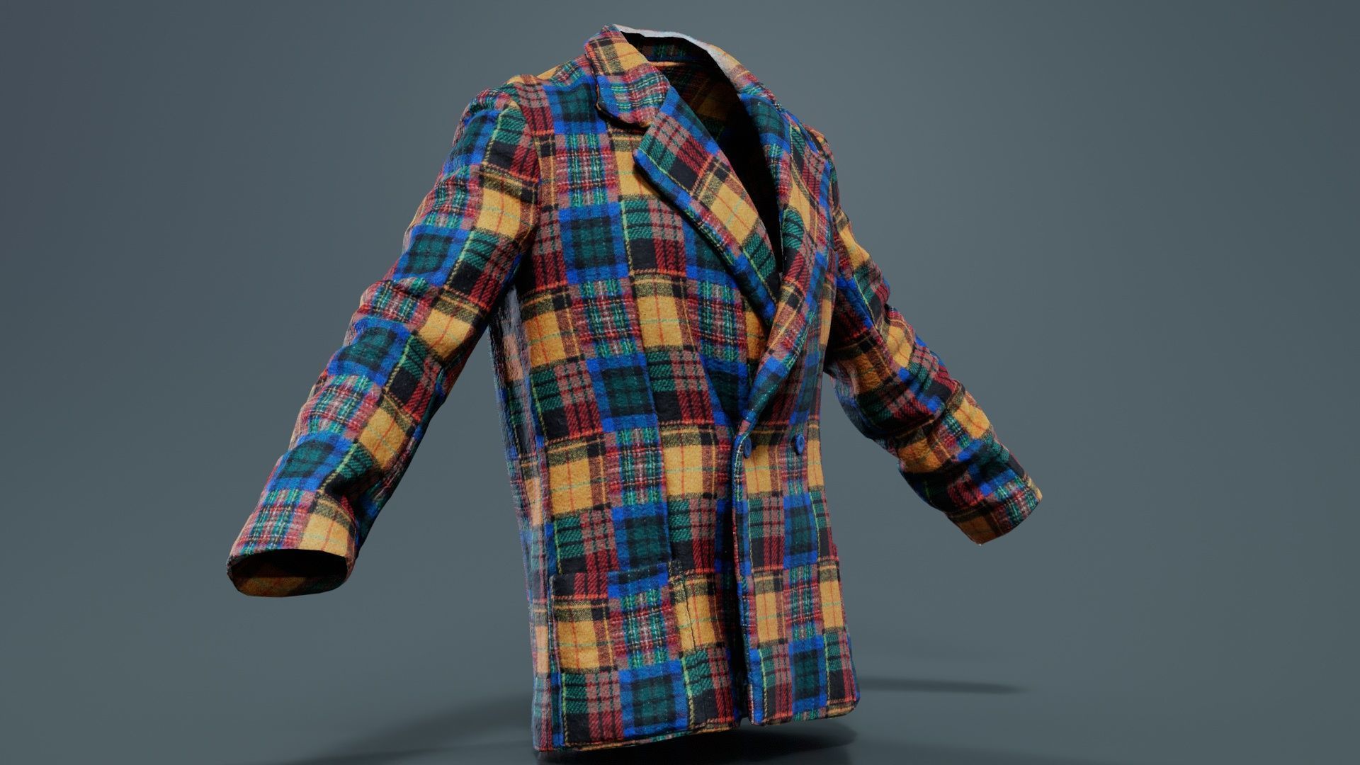 Clown Jacket Closed Low-poly 3D model_2