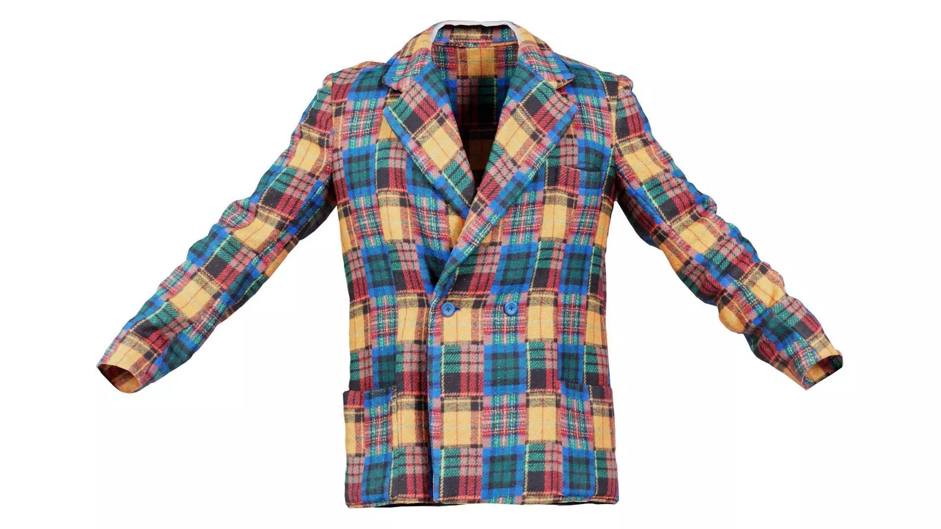 Clown Jacket Closed Low-poly 3D model_0