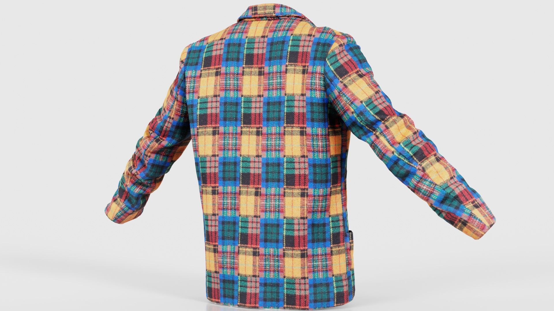 Clown Jacket Closed Low-poly 3D model_20
