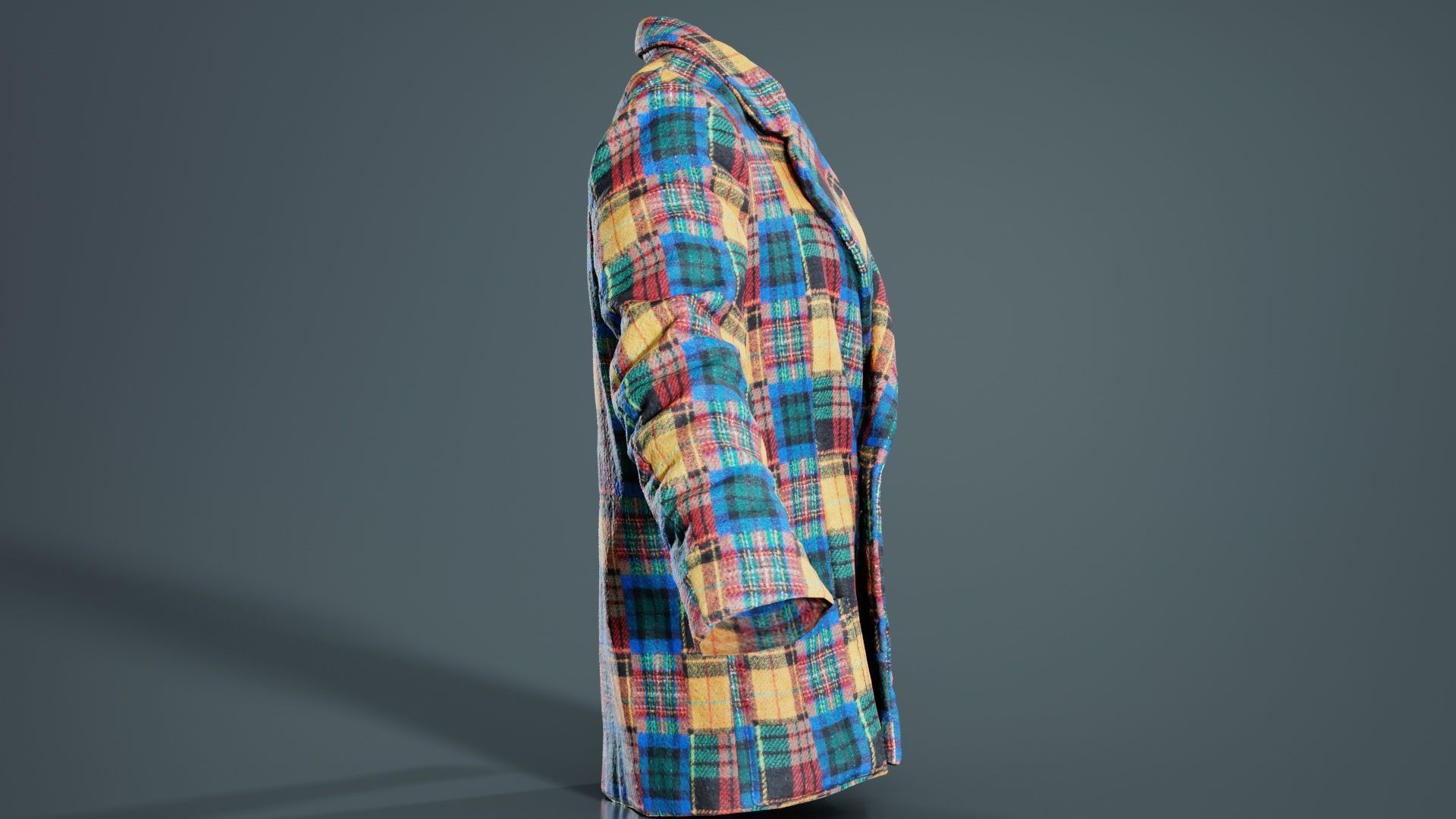Clown Jacket Closed Low-poly 3D model_4