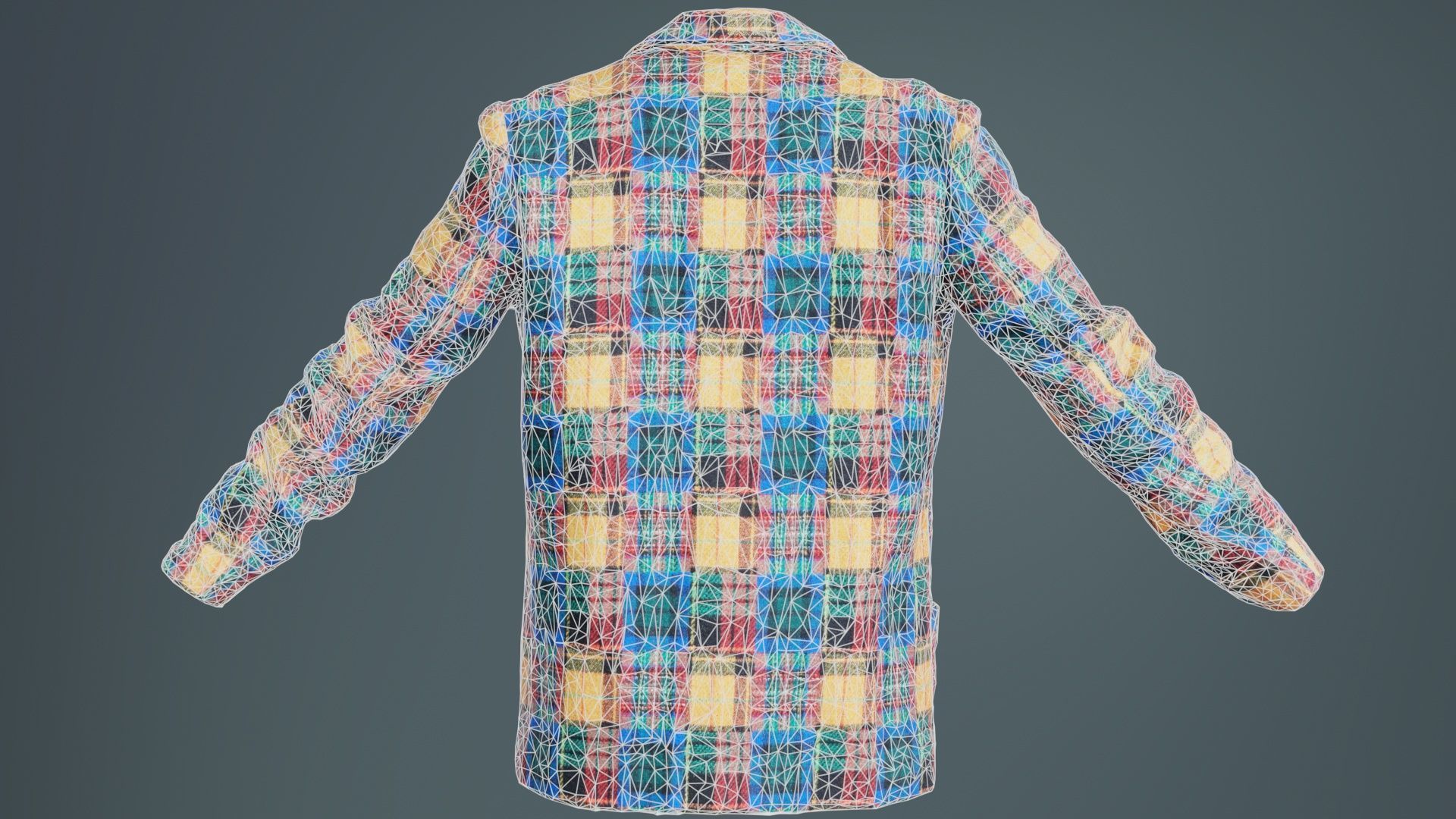 Clown Jacket Closed Low-poly 3D model_10