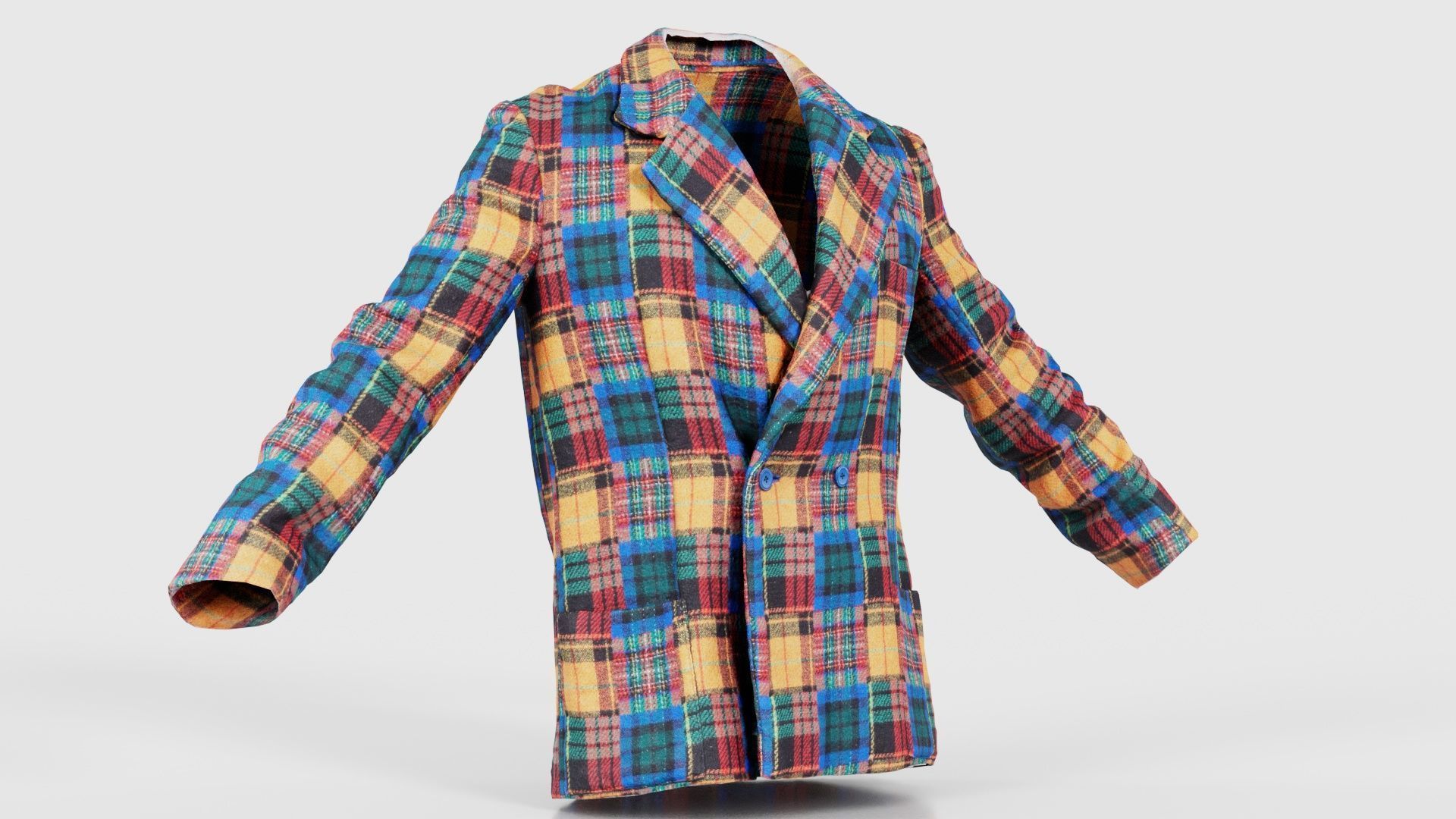 Clown Jacket Closed Low-poly 3D model_16