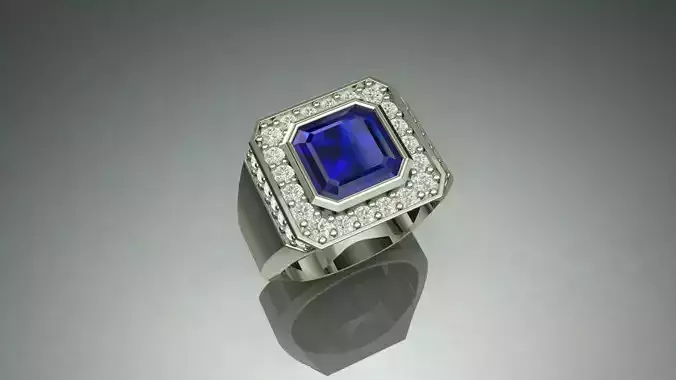 Men Diamond Ring 3D print model